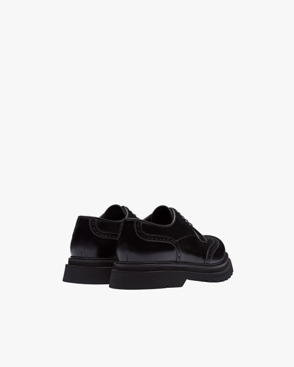 Black Brushed Leather Derby Shoes - Image 3