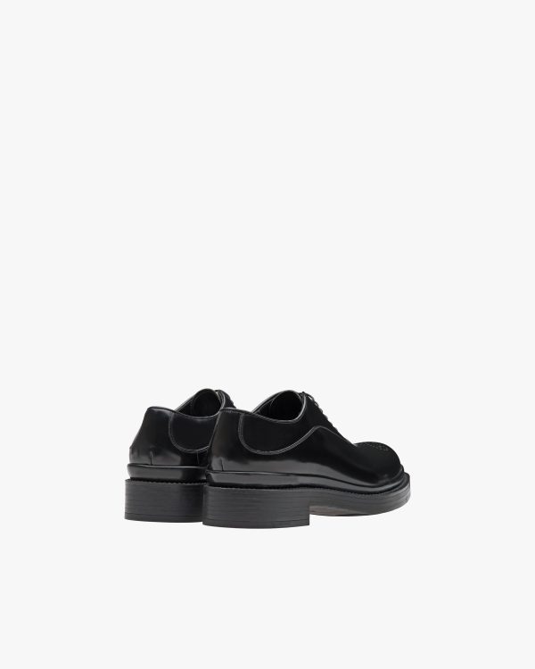 Black Brushed Leather Oxford Shoes - Image 4