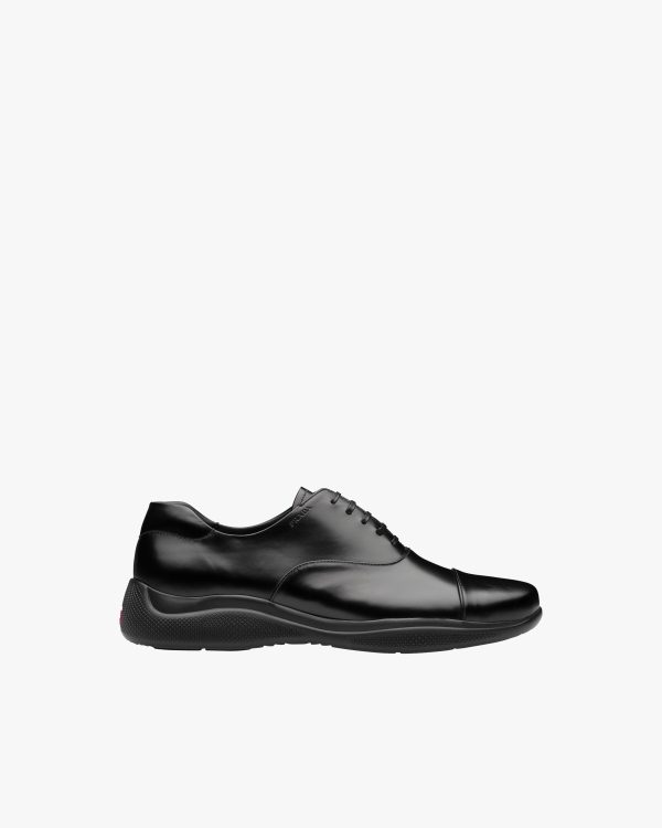 Black Brushed Leather Sneakers - Image 2