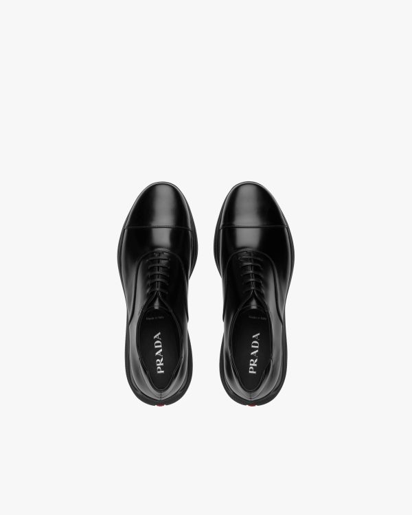 Black Brushed Leather Sneakers - Image 3