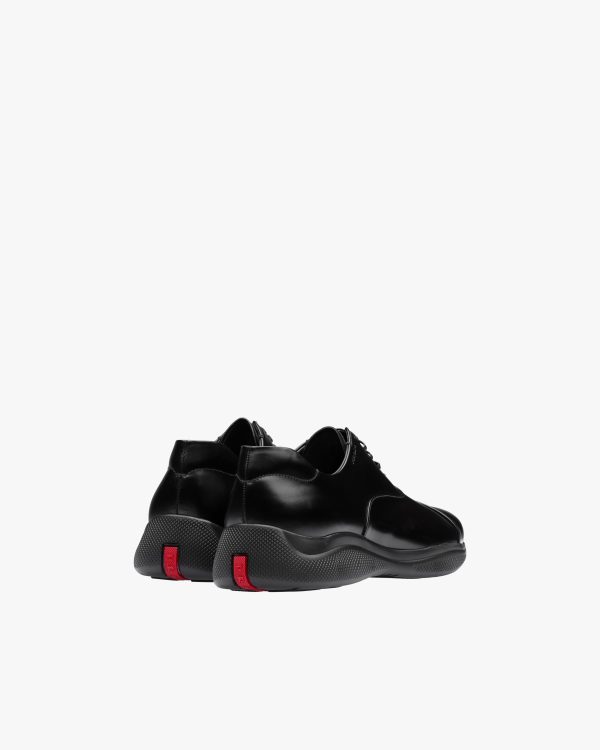 Black Brushed Leather Sneakers - Image 4