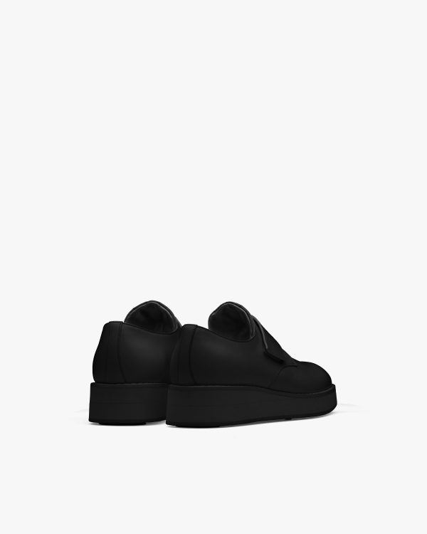 Black Brushed leather Derby shoes with strap - Image 3