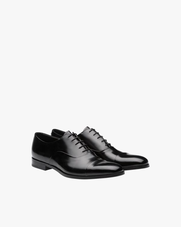 Black Brushed leather Oxford shoes