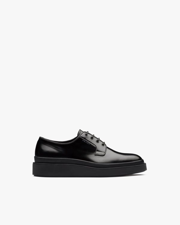 Black Brushed leather derby shoes - Image 2