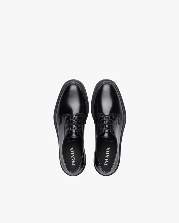 Black Brushed leather derby shoes - Image 4