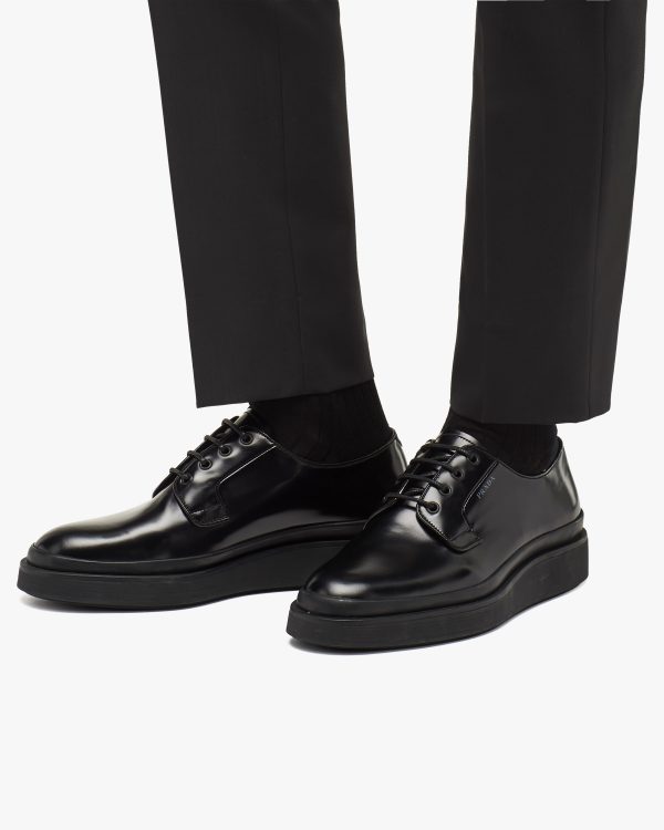 Black Brushed leather derby shoes - Image 5