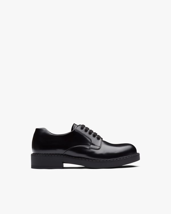 Black Brushed leather derby shoes - Image 2