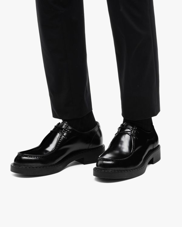 Black Brushed leather lace-up shoes - Image 5