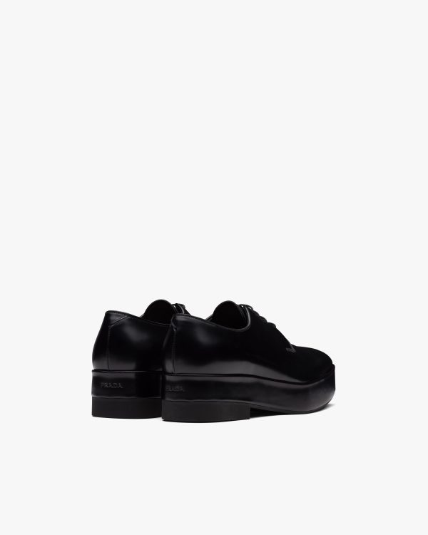 Black Brushed leather laced derby shoes - Image 4