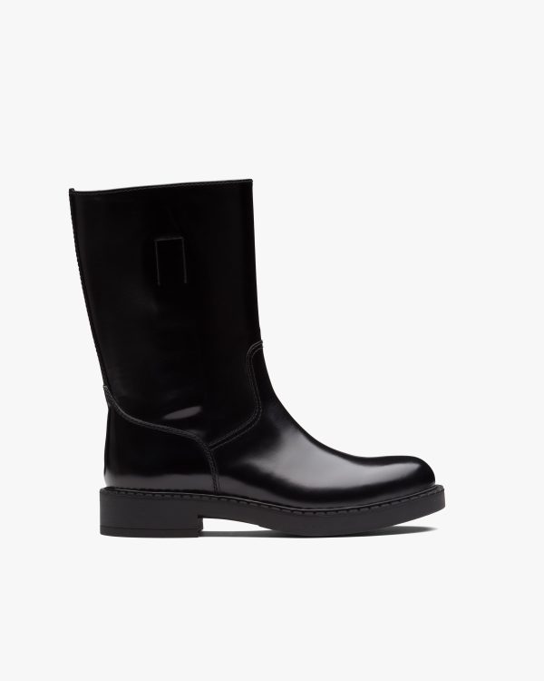 Black Brushed leather mid-calf boots - Image 2