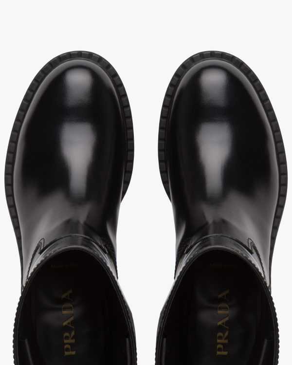 Black Brushed leather mid-calf boots - Image 3