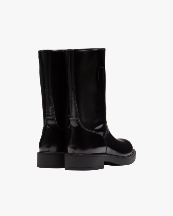 Black Brushed leather mid-calf boots - Image 4