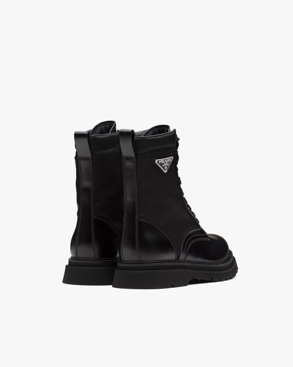 Black Brushed rois leather and nylon booties - Image 3