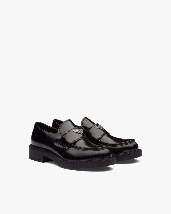 Black Chocolate brushed leather loafers