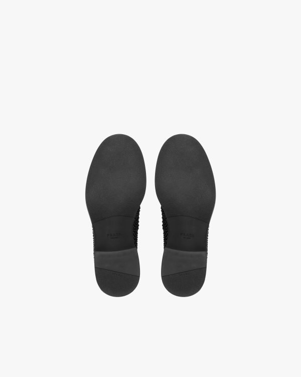 Black Chocolate satin loafers with crystals - Image 5