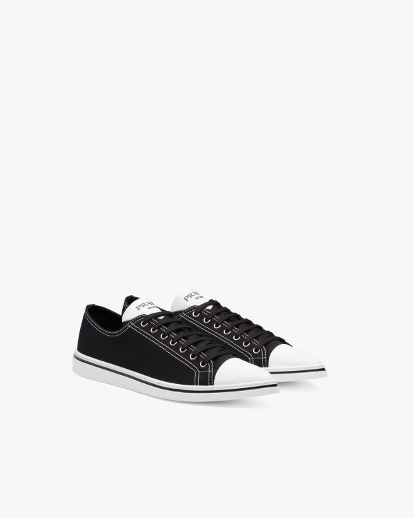 Black Cotton gabardine pointy sneakers
