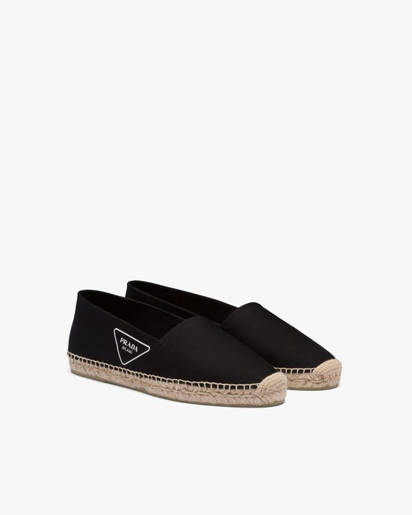 Black Gabardine Fabric Espadrilles