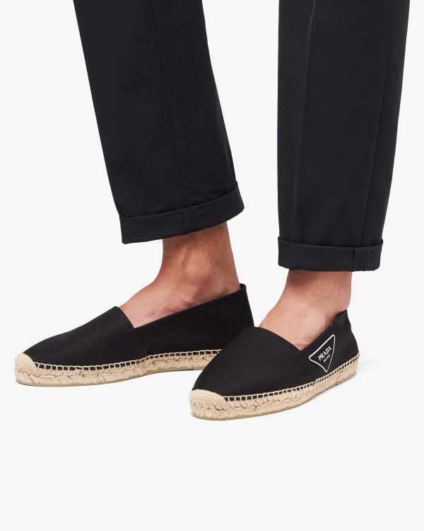 Black Gabardine Fabric Espadrilles - Image 5
