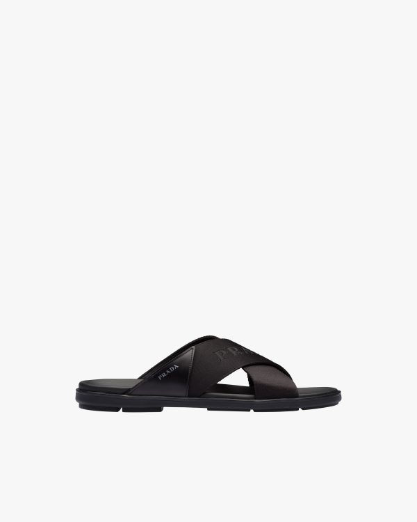Black Leather and nylon sandals - Image 2