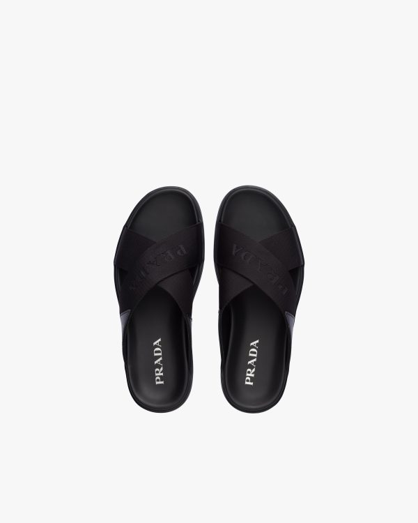 Black Leather and nylon sandals - Image 3
