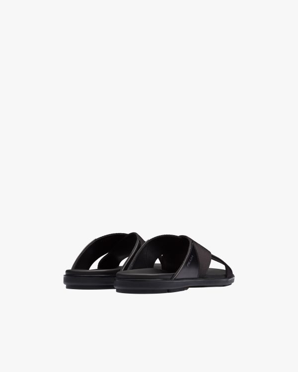 Black Leather and nylon sandals - Image 4