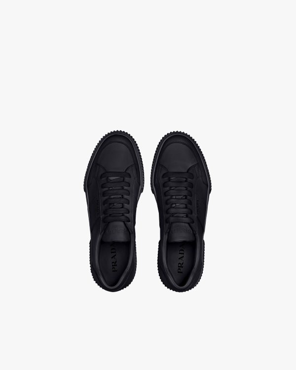 Black Leather laced sneakers - Image 3