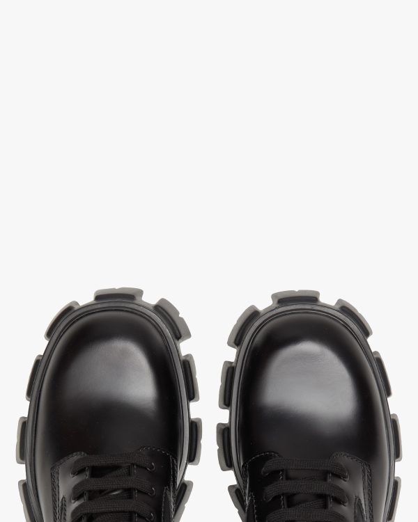 Black Monolith brushed leather and nylon combat boots - Image 4