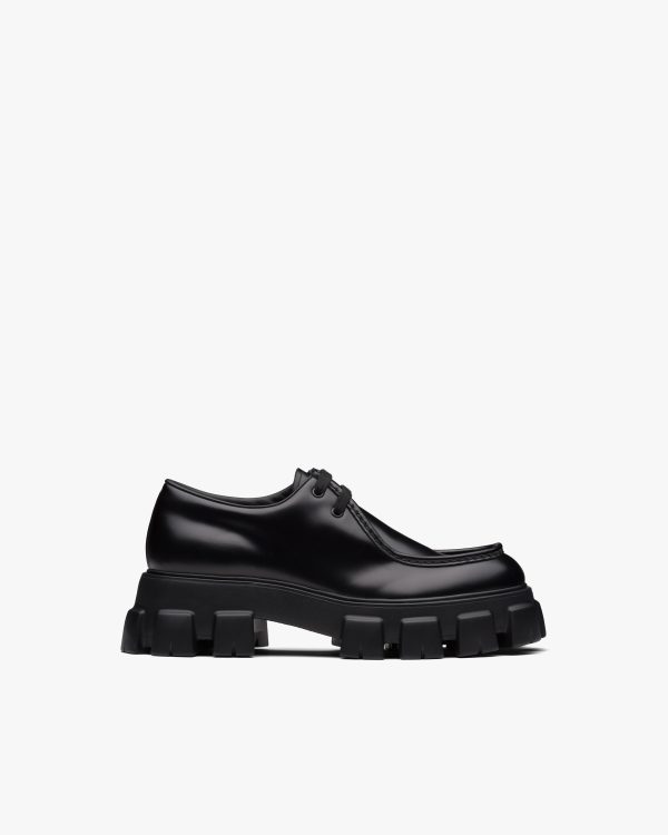 Black Monolith brushed leather lace-up shoes - Image 2