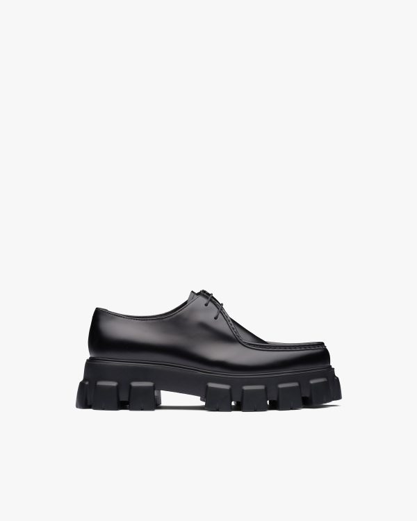 Black Monolith brushed leather lace-up shoes - Image 2
