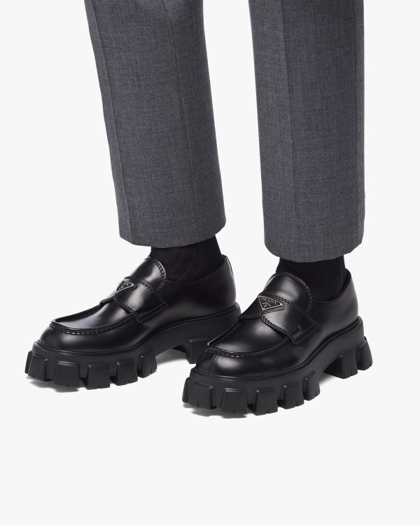 Black Monolith brushed leather loafers - Image 5