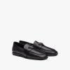 Black Nappa leather loafers