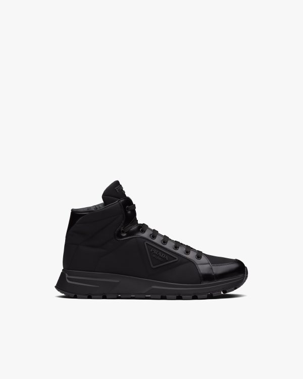 Black Prada PRAX 01 Re-Nylon and brushed leather sneakers - Image 2