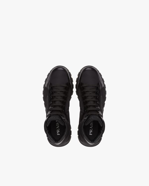 Black Prada PRAX 01 Re-Nylon and brushed leather sneakers - Image 3