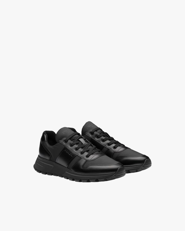 Black Prax 01 Leather And Technical Fabric Sneakers