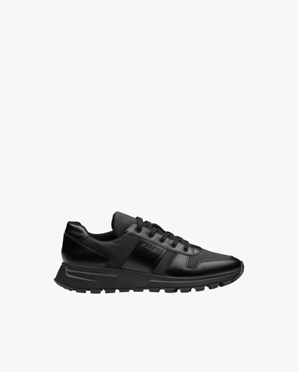 Black Prax 01 Leather And Technical Fabric Sneakers - Image 2