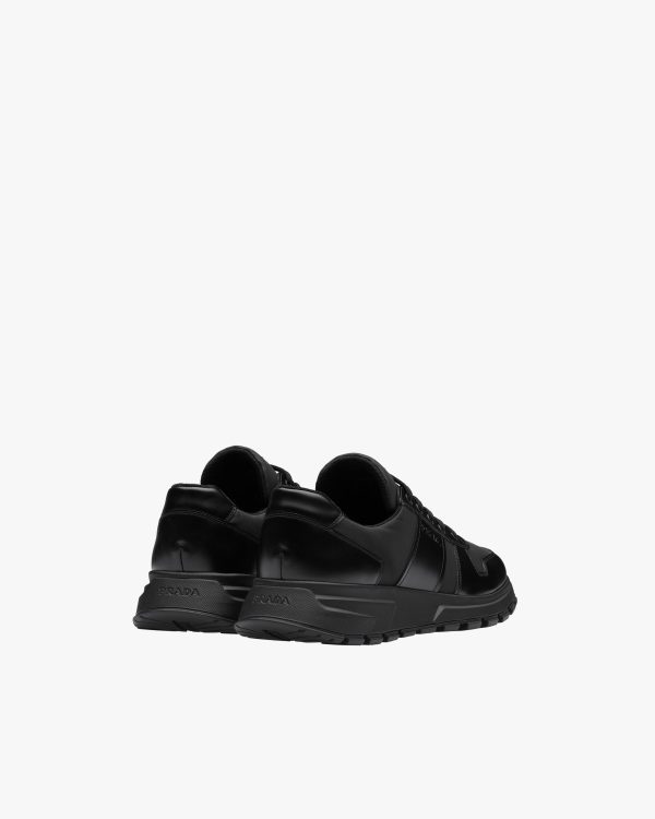 Black Prax 01 Leather And Technical Fabric Sneakers - Image 3
