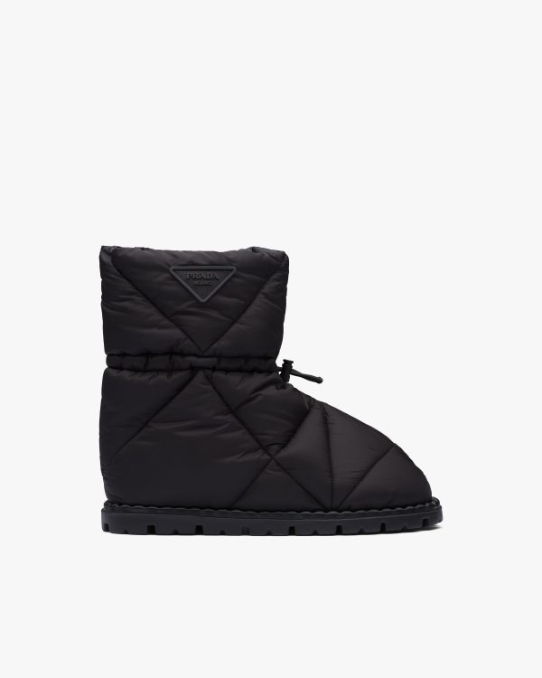 Black Quilted nylon fabric booties - Image 2