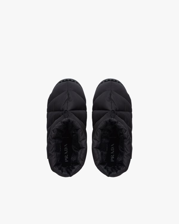 Black Quilted nylon fabric booties - Image 4
