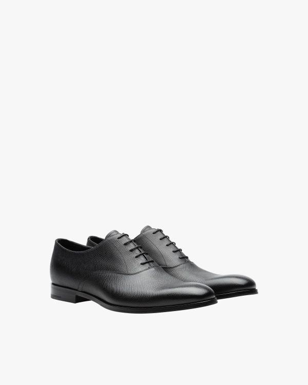 Black Saffiano leather Oxford shoes