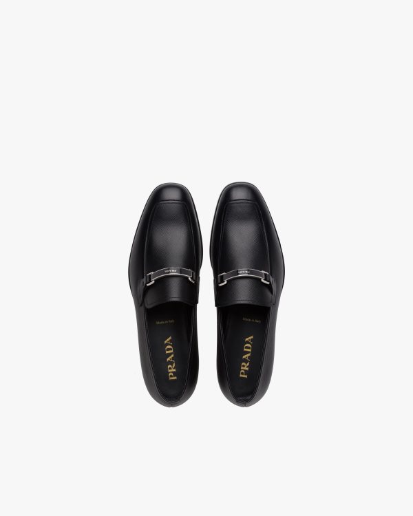 Black Saffiano leather loafers - Image 4