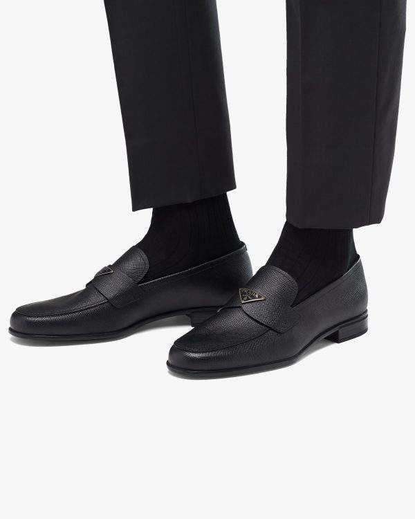 Black Saffiano leather loafers - Image 5