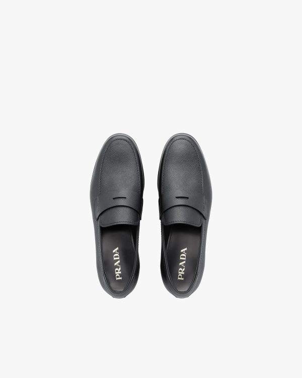 Black Saffiano leather loafers - Image 3