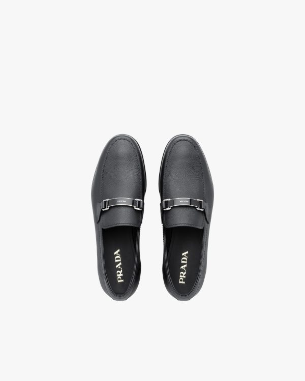 Black Saffiano leather loafers - Image 3