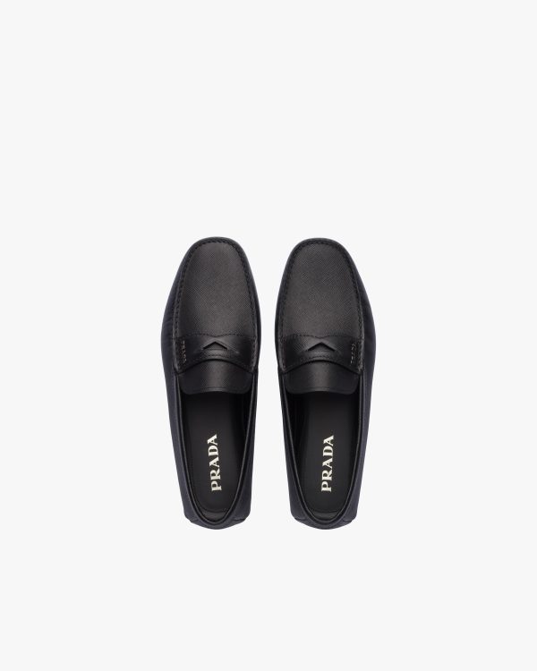 Black Saffiano leather loafers - Image 4