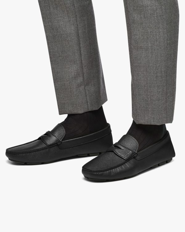 Black Saffiano leather loafers - Image 5