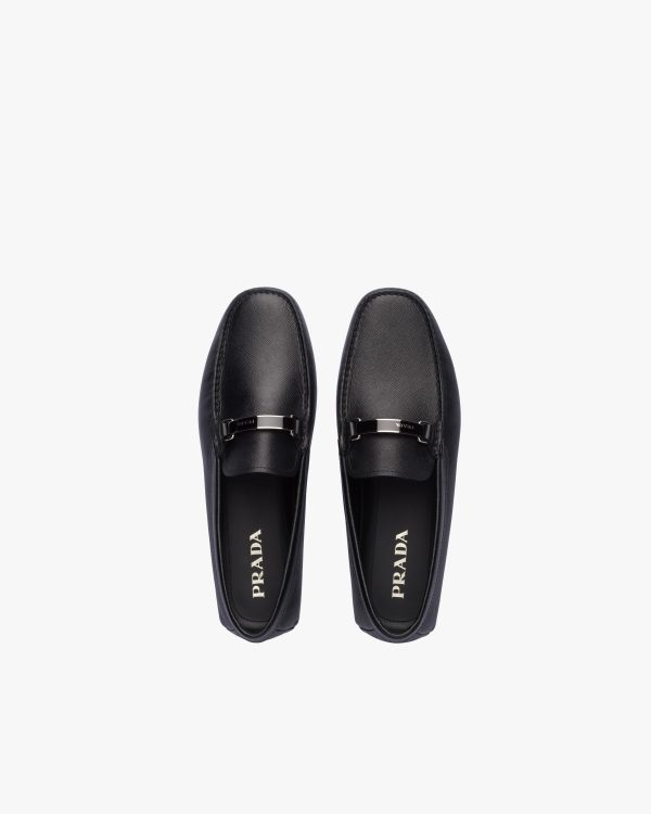 Black Saffiano leather loafers - Image 4