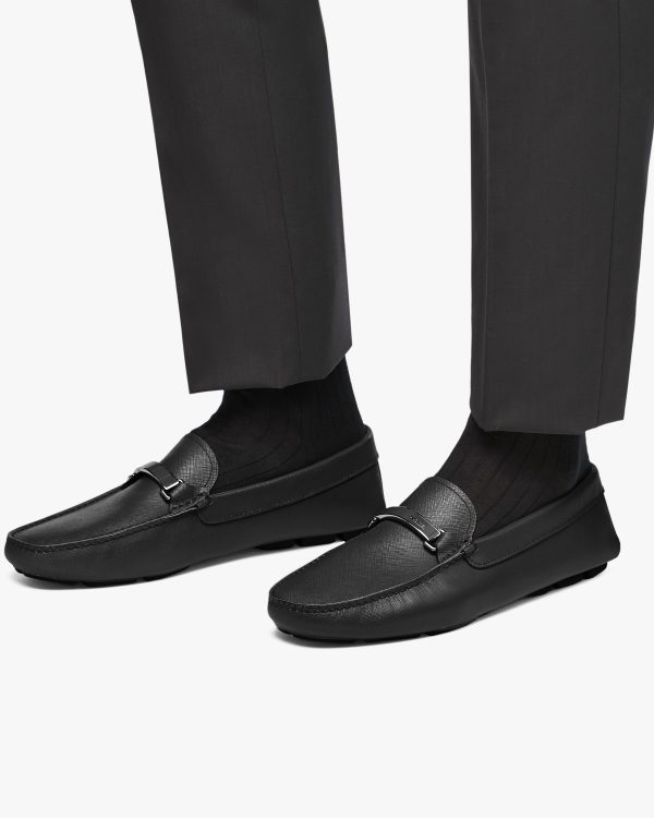 Black Saffiano leather loafers - Image 5