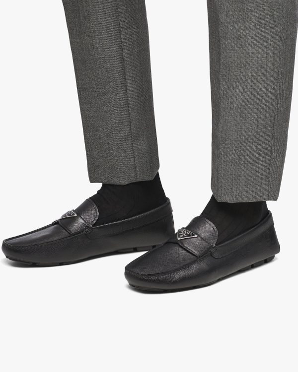 Black Saffiano leather loafers - Image 5