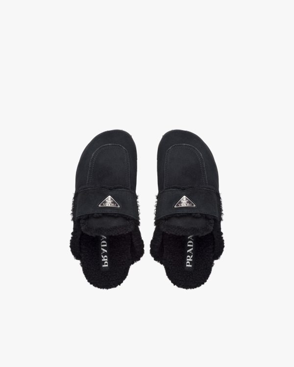 Black Shearling sabots - Image 4
