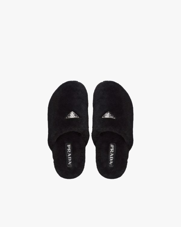 Black Shearling sabots - Image 4